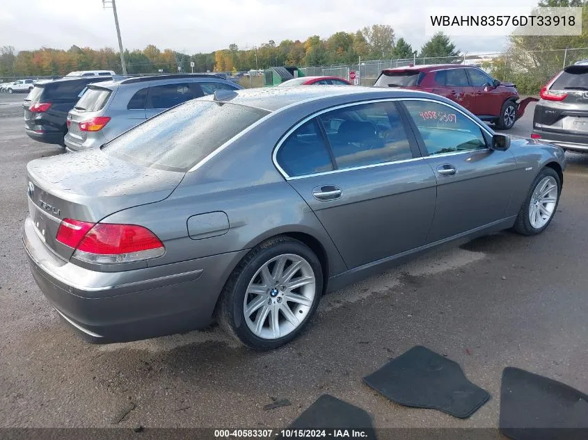 2006 BMW 750Li VIN: WBAHN83576DT33918 Lot: 40583307