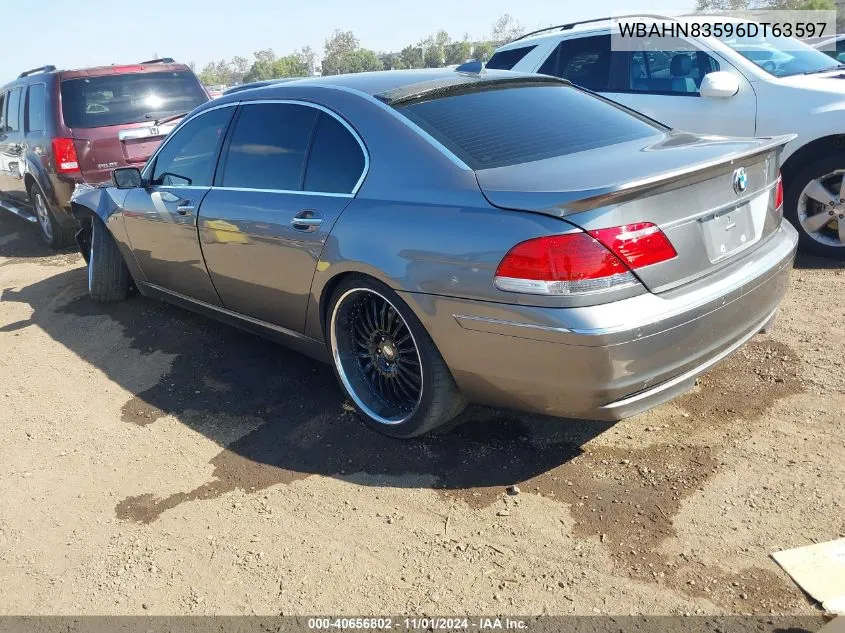 2006 BMW 750Li VIN: WBAHN83596DT63597 Lot: 40656802