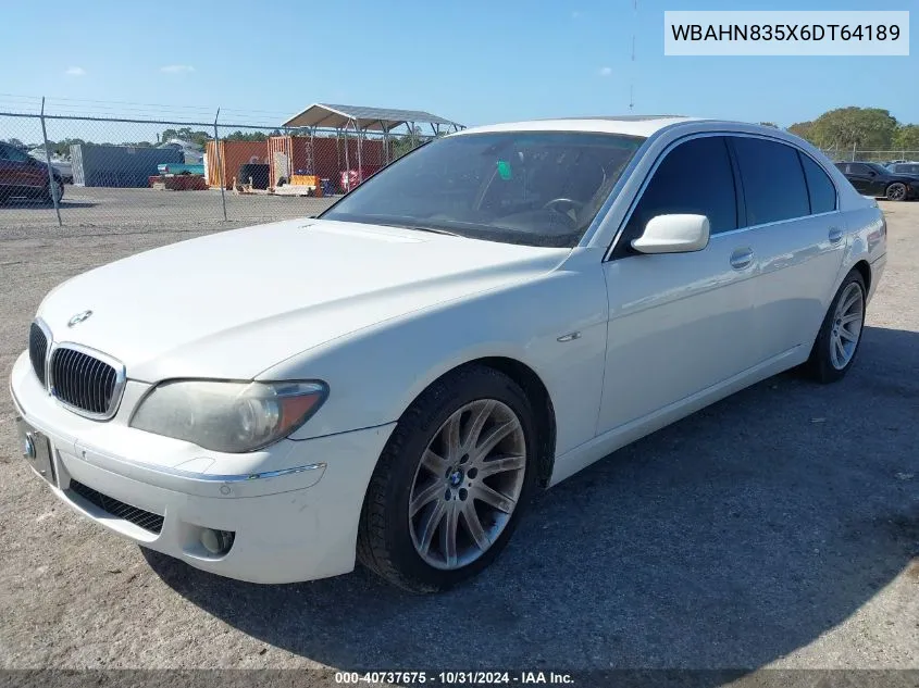 2006 BMW 750Li VIN: WBAHN835X6DT64189 Lot: 40737675