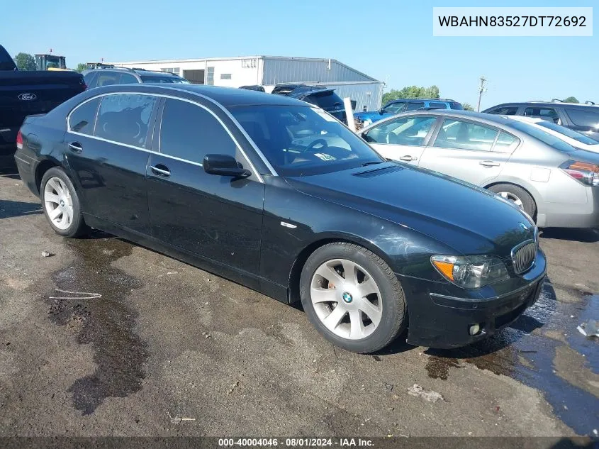 2007 BMW 750Li VIN: WBAHN83527DT72692 Lot: 40004046