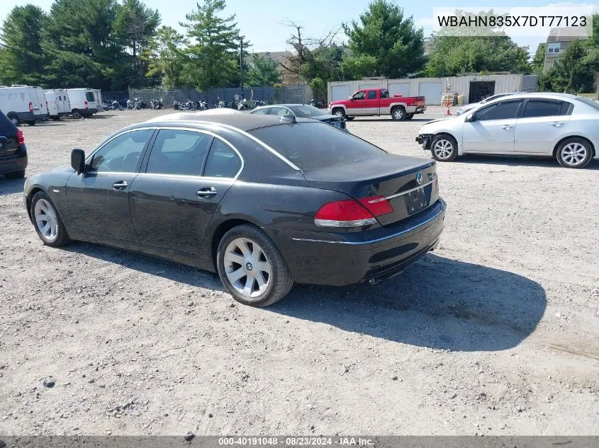 2007 BMW 750Li VIN: WBAHN835X7DT77123 Lot: 40191048