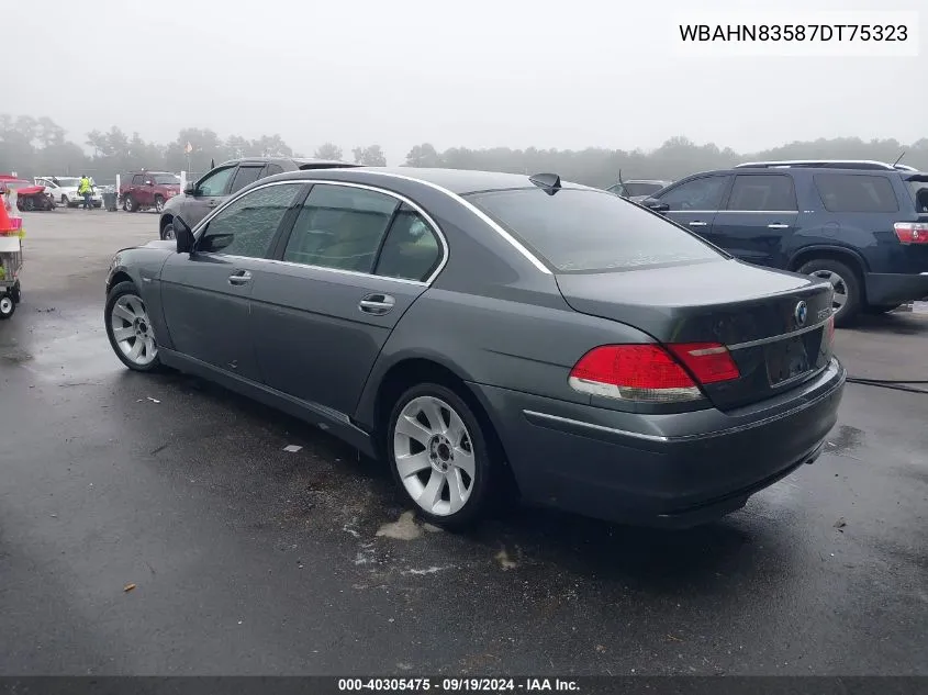 2007 BMW 750Li VIN: WBAHN83587DT75323 Lot: 40305475