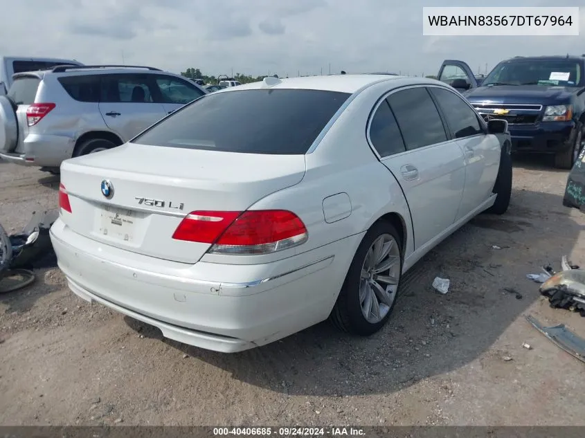 2007 BMW 750Li VIN: WBAHN83567DT67964 Lot: 40406685