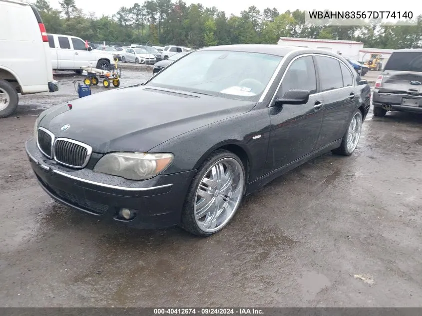 2007 BMW 750Li VIN: WBAHN83567DT74140 Lot: 40412674