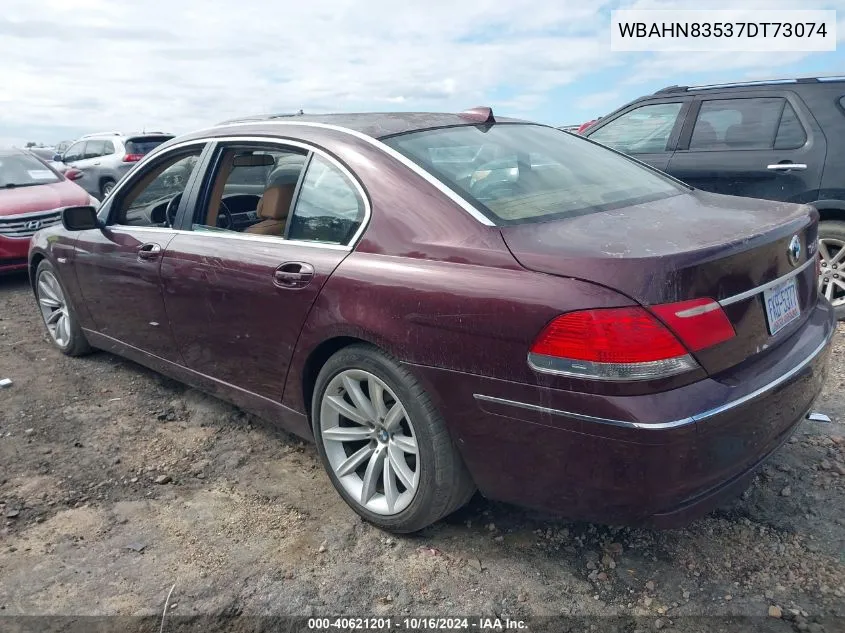 2007 BMW 750Li VIN: WBAHN83537DT73074 Lot: 40621201