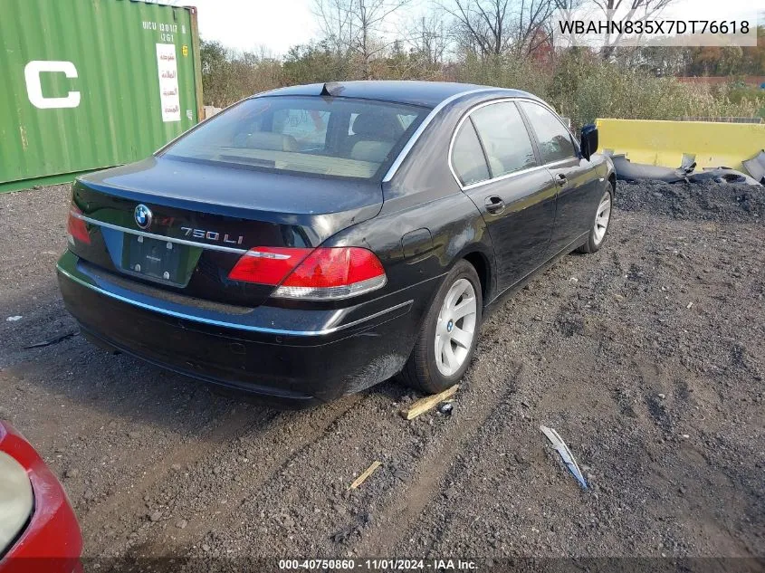 2007 BMW 750Li VIN: WBAHN835X7DT76618 Lot: 40750860