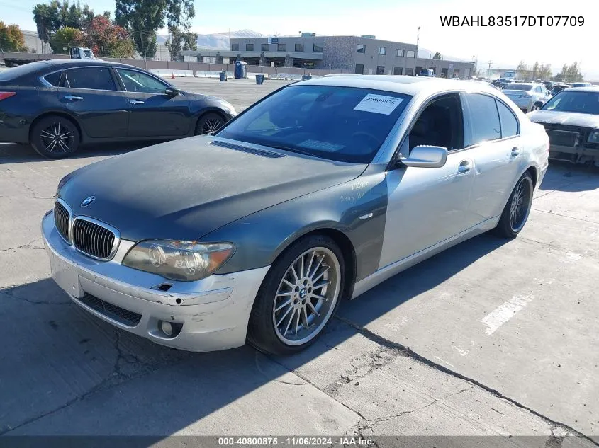 2007 BMW 750I VIN: WBAHL83517DT07709 Lot: 40800875