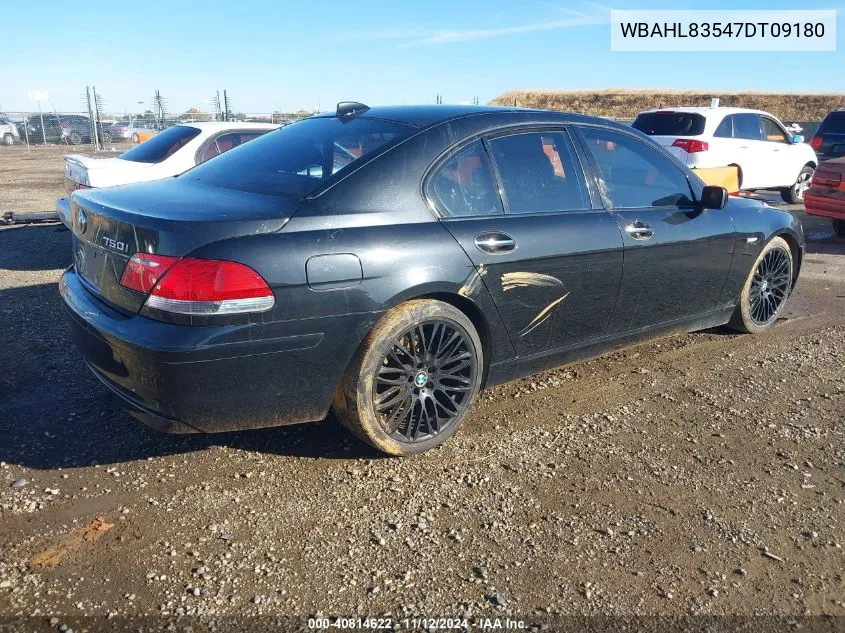 2007 BMW 750I VIN: WBAHL83547DT09180 Lot: 40814622