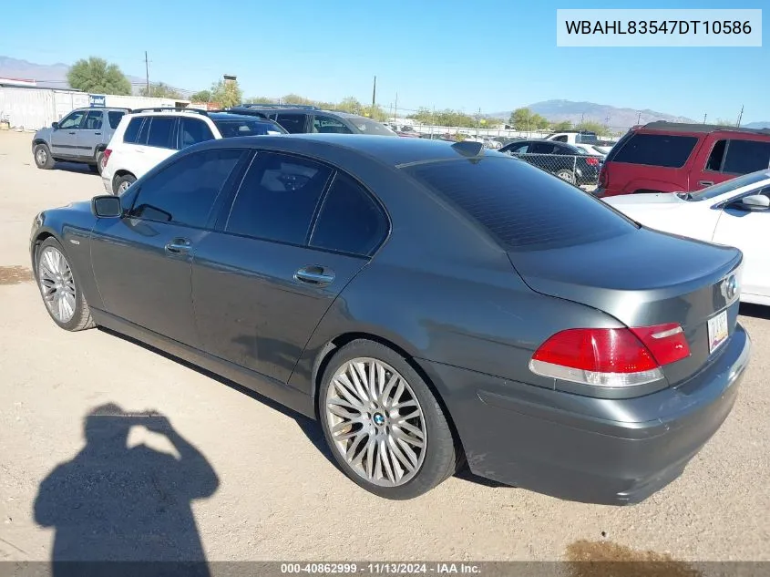 2007 BMW 750I VIN: WBAHL83547DT10586 Lot: 40862999