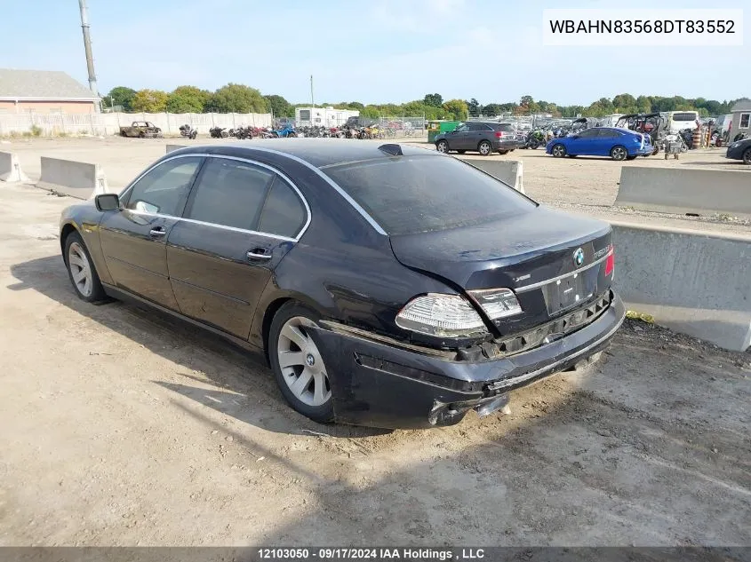 2008 BMW 7 Series VIN: WBAHN83568DT83552 Lot: 12103050