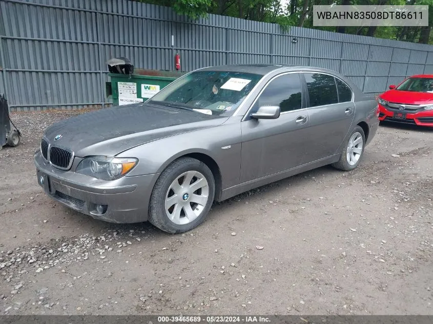 2008 BMW 750Li VIN: WBAHN83508DT86611 Lot: 39465689