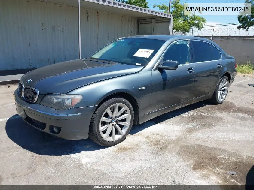 2008 BMW 750Li VIN: WBAHN83568DT80246 Lot: 40204567