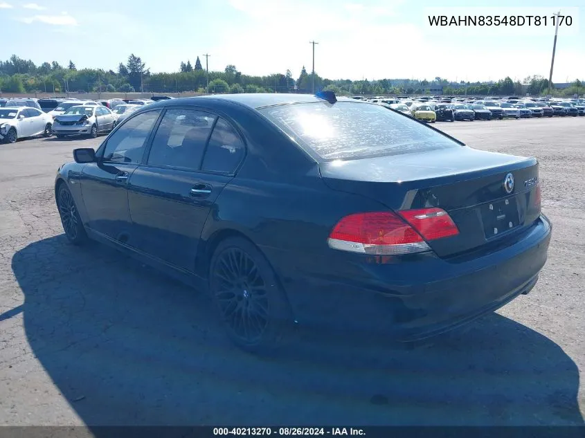 WBAHN83548DT81170 2008 BMW 750Li