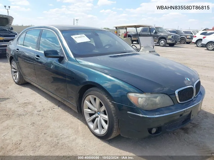 2008 BMW 750Li VIN: WBAHN83558DT86815 Lot: 40500050