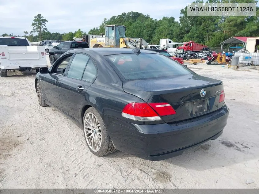 2008 BMW 750I VIN: WBAHL83568DT11286 Lot: 40505712