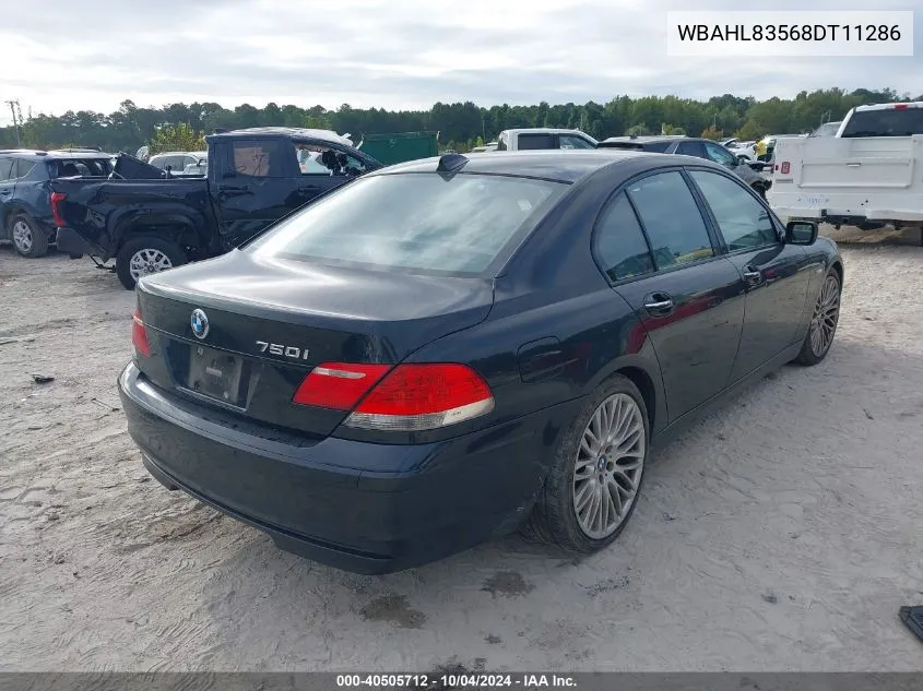 2008 BMW 750I VIN: WBAHL83568DT11286 Lot: 40505712