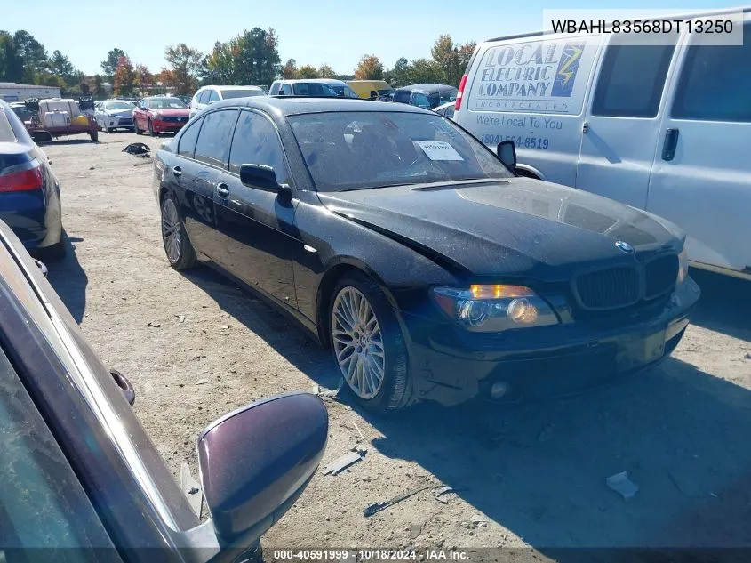 2008 BMW 750I VIN: WBAHL83568DT13250 Lot: 40591999