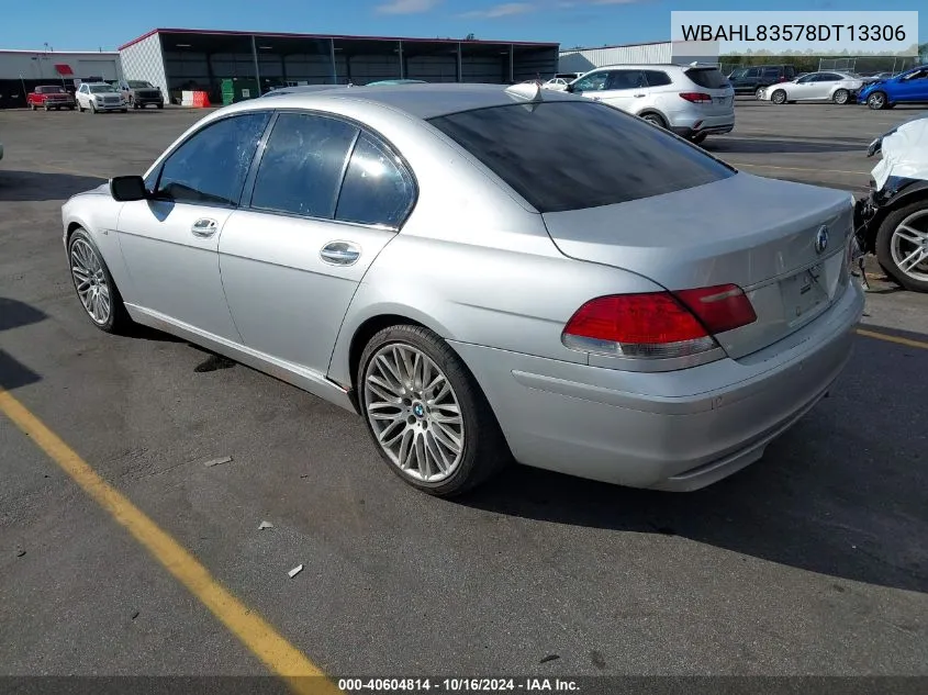 2008 BMW 750I VIN: WBAHL83578DT13306 Lot: 40604814