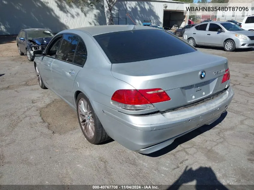 2008 BMW 750Li VIN: WBAHN83548DT87096 Lot: 40767708