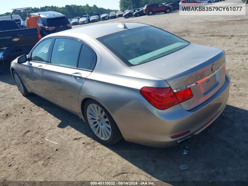 2009 BMW 750Li VIN: WBAKB83579CY61077 Lot: 40110032