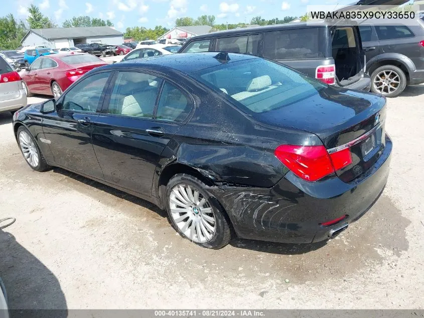 2009 BMW 750I VIN: WBAKA835X9CY33650 Lot: 40135741