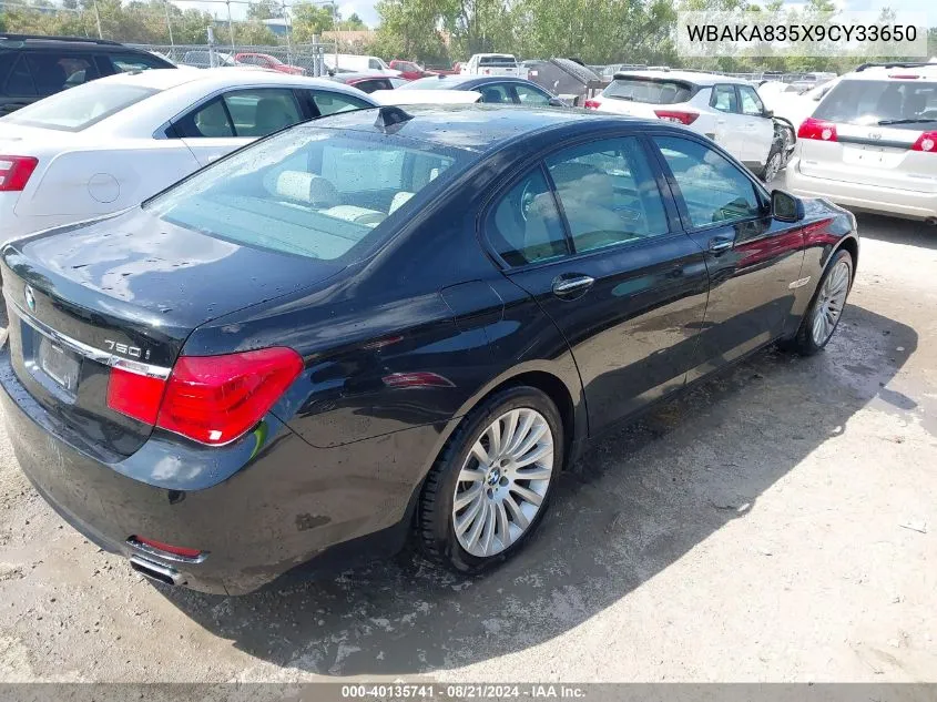 2009 BMW 750I VIN: WBAKA835X9CY33650 Lot: 40135741