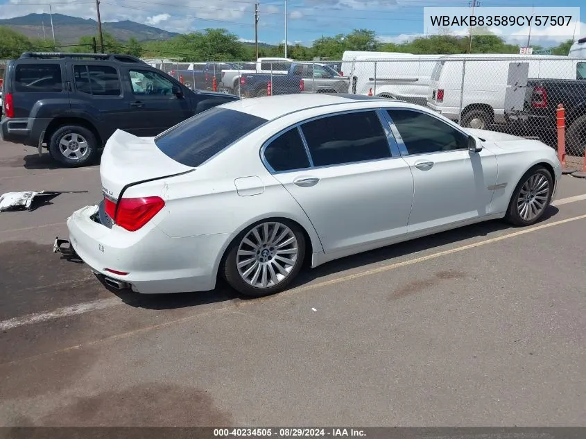 2009 BMW 750Li VIN: WBAKB83589CY57507 Lot: 40234505