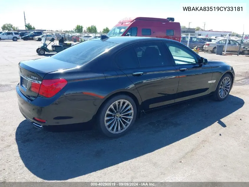 2009 BMW 750I VIN: WBAKA83519CY33181 Lot: 40290519