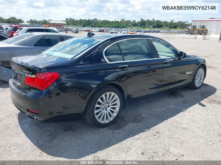 2009 BMW 750 Li VIN: WBAKB83599CY62148 Lot: 40412834