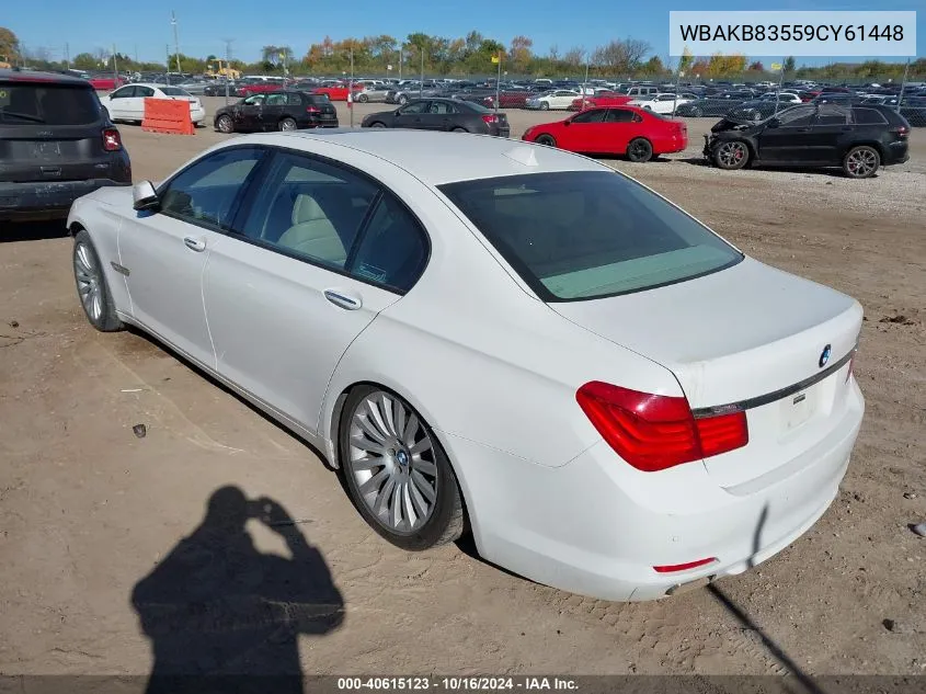 2009 BMW 750Li VIN: WBAKB83559CY61448 Lot: 40615123