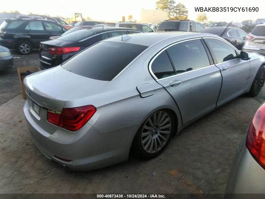 2009 BMW 750Li VIN: WBAKB83519CY61690 Lot: 40673438