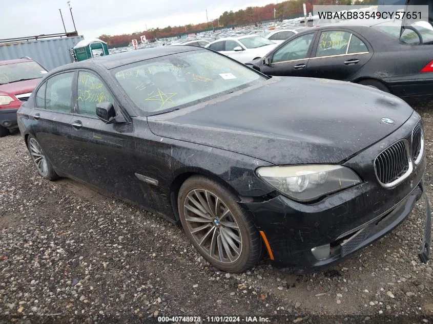 2009 BMW 750Li VIN: WBAKB83549CY57651 Lot: 40748978