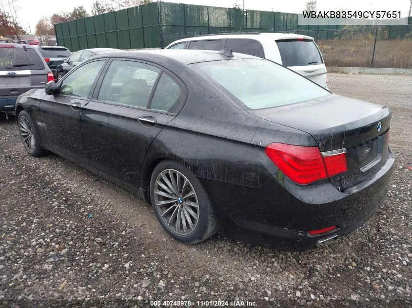 2009 BMW 750Li VIN: WBAKB83549CY57651 Lot: 40748978