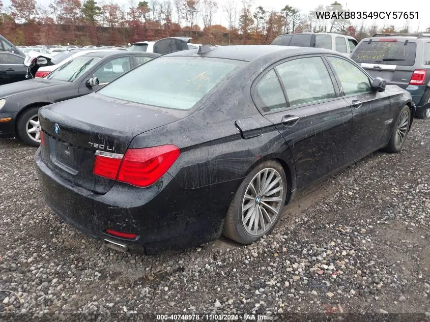 2009 BMW 750Li VIN: WBAKB83549CY57651 Lot: 40748978