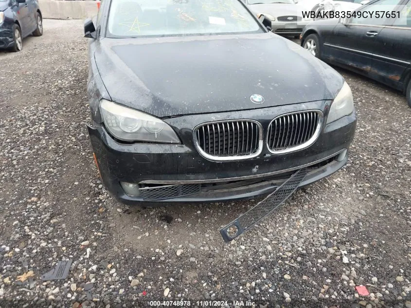 2009 BMW 750Li VIN: WBAKB83549CY57651 Lot: 40748978