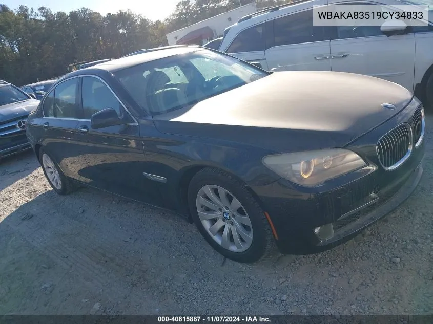 2009 BMW 750I VIN: WBAKA83519CY34833 Lot: 40815887