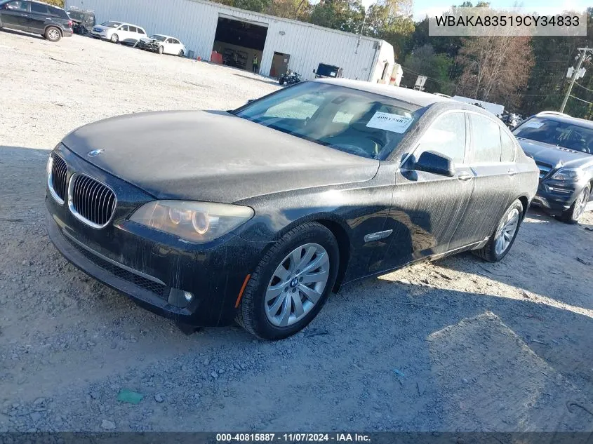 2009 BMW 750I VIN: WBAKA83519CY34833 Lot: 40815887