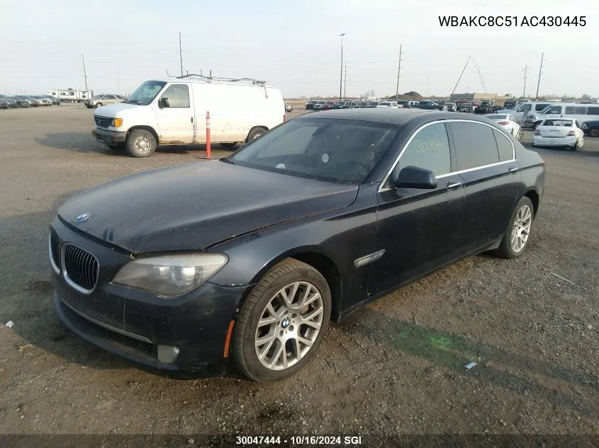 2010 BMW 750 Li xDrive VIN: WBAKC8C51AC430445 Lot: 30047444