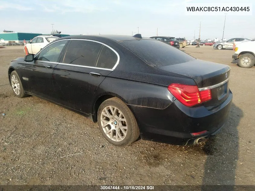 2010 BMW 750 Li xDrive VIN: WBAKC8C51AC430445 Lot: 30047444