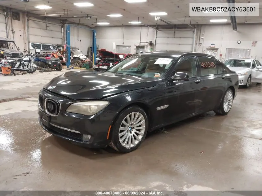 2010 BMW 750Li VIN: WBAKB8C52ACY63601 Lot: 40073485