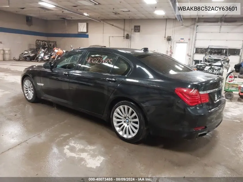 2010 BMW 750Li VIN: WBAKB8C52ACY63601 Lot: 40073485