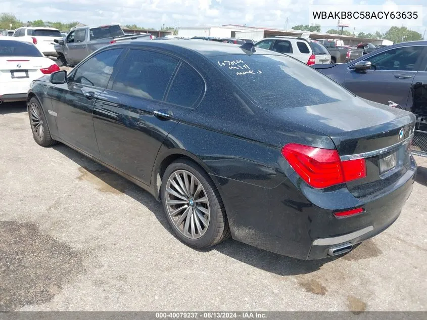 2010 BMW 750Li VIN: WBAKB8C58ACY63635 Lot: 40079237