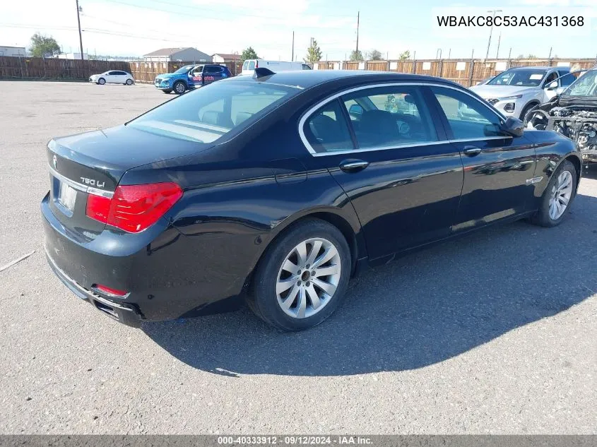 2010 BMW 750Li xDrive VIN: WBAKC8C53AC431368 Lot: 40333912