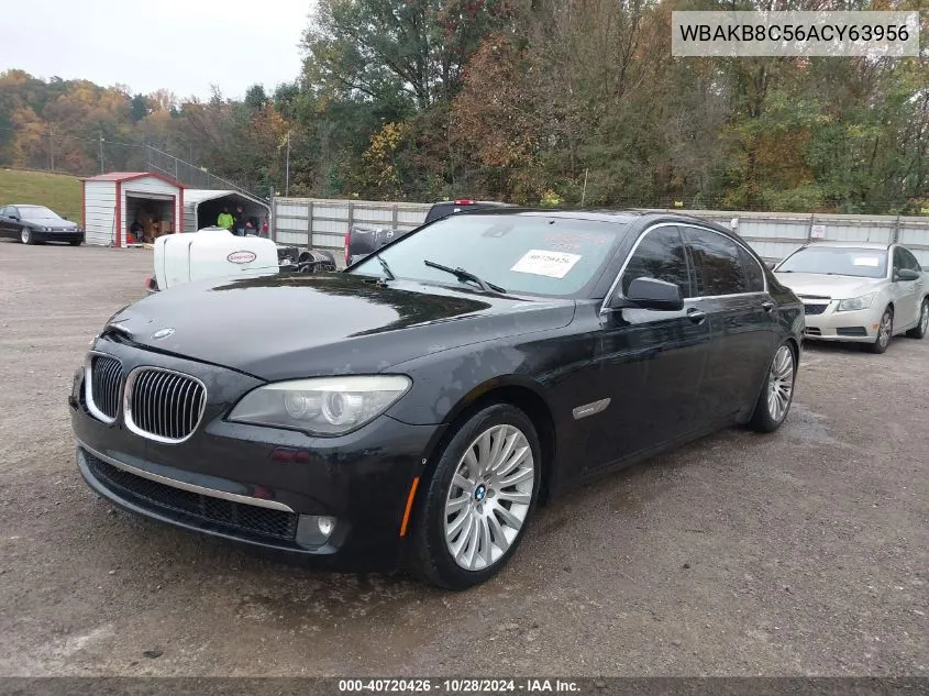 2010 BMW 750Li VIN: WBAKB8C56ACY63956 Lot: 40720426