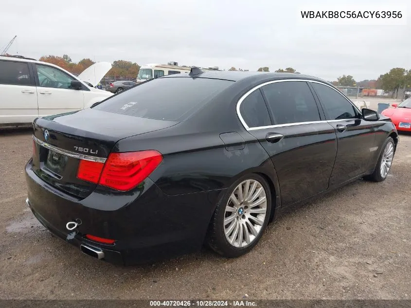 2010 BMW 750Li VIN: WBAKB8C56ACY63956 Lot: 40720426