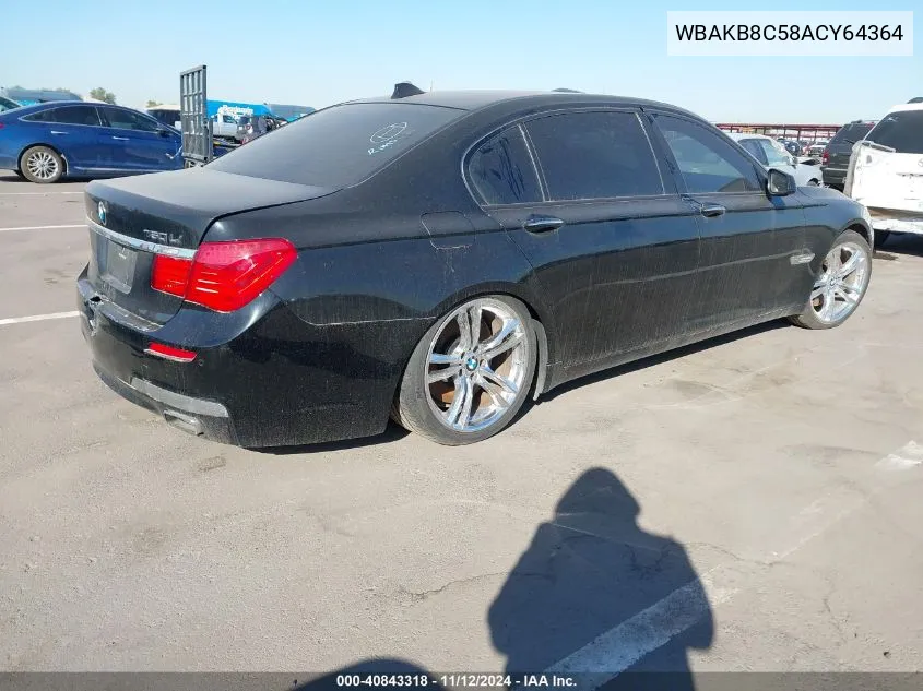 2010 BMW 750Li VIN: WBAKB8C58ACY64364 Lot: 40843318