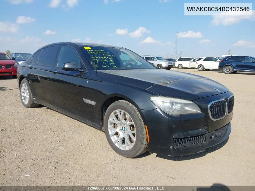 2011 BMW 750 Li VIN: WBAKC8C54BC432546 Lot: 12066637