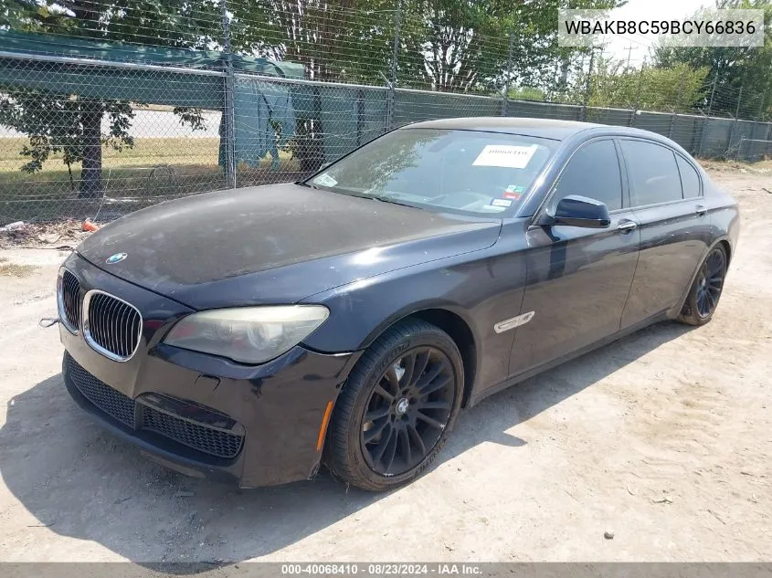 2011 BMW 750Li VIN: WBAKB8C59BCY66836 Lot: 40068410