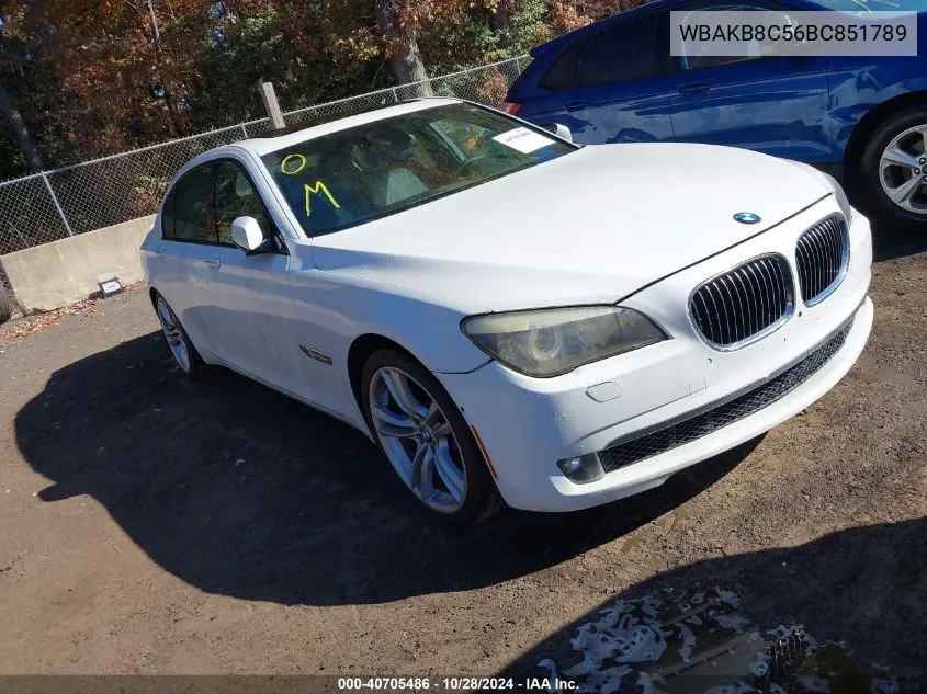 2011 BMW 750Li VIN: WBAKB8C56BC851789 Lot: 40705486