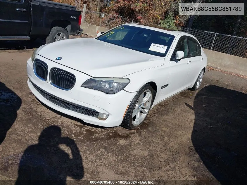 2011 BMW 750Li VIN: WBAKB8C56BC851789 Lot: 40705486